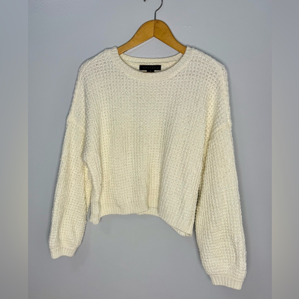 Sanctuary Cream Knit Crew Neck Sweater | M